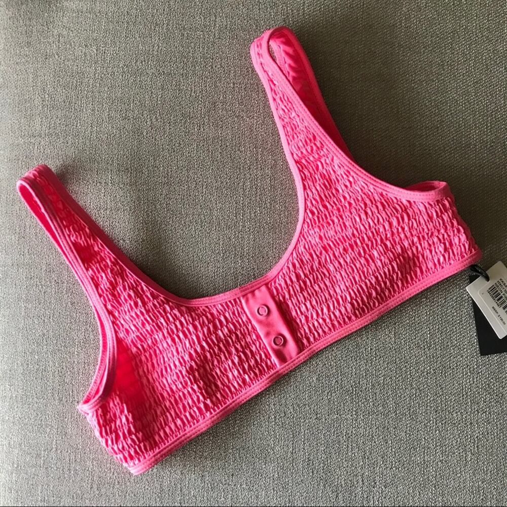 Kendall & Kylie Ribbed Scoopneck Bikini Top